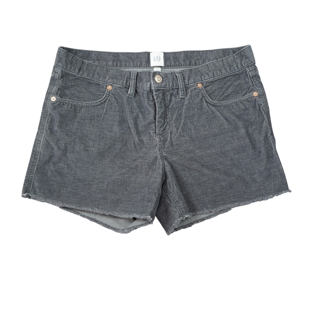 GAP‎ Women's Size 12 Gray Corduroy Raw Hem Shorts Charcoal Grey Summer Casual